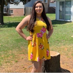Yellow floral dress